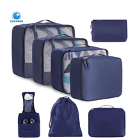 Cubes de rangement de voyage souples à grande capacité avec fermeture éclair, 8 pièces, personnalisables avec logo, pour l'organisation des bagages