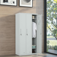 Casier moderne en métal Armoire pour meubles en acier Casier multi-sacs Boîte de sécurité 3 portes Coffre-fort de rangement Casier en acier pour le bureau