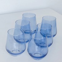 Set dari 6 LSA warna internasional anggur tanpa batang gelas anggur Set 6 multiwarna kaca anggur