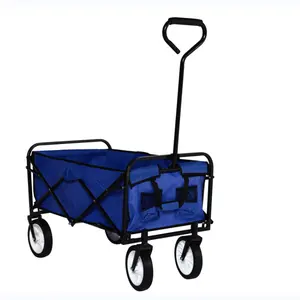 Wholesale folding 4 wheels wagon trolley push pull garden wagon cart cargo transport cart