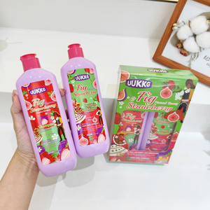 UUKKG Set per la Cura dei Capelli con <span class=keywords><strong>Shampoo</strong></span> e Balsamo all'Olio di Argan, <span class=keywords><strong>Shampoo</strong></span> all'Ananas, Fragola e Arancia, Balsamo Senza Risciacquo - Product Image 1