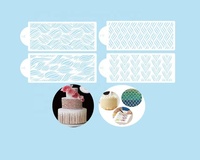 4 pochoirs de décoration de gâteaux en plastique PET 15x39cm pour peinture, artisanat et dessin