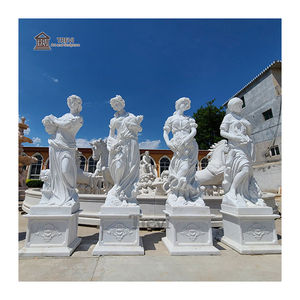 Vida tamanho estátua arte pedra jardim mármore exterior escultura quatro temporadas escultura - Product Image 3