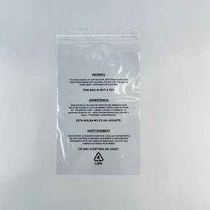 Customized Transparent PE Self Adhesive Bags With Printed Warning Messages Resealable For Clothing And Shoes Packaging - Product Image 4