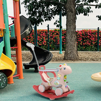 Vente en gros de jouets pour bébés en plastique bon marché 3 en 1 Cartoon Kids Ride on Toy Animals Rocking Horse