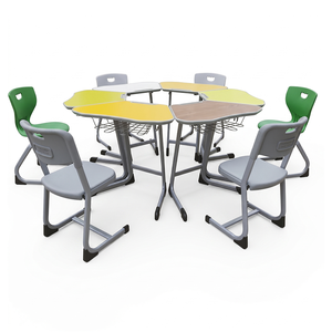 Juego de Escritorio y Silla Ajustables para Estudiantes Adultos, Diseño Moderno de Plástico PP para Uso en el Aula, PT-300R - Product Image 1