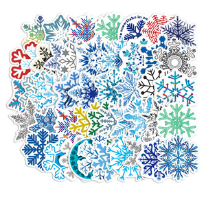 50 Uds. <span class=keywords><strong>Pegatinas</strong></span> de grafiti DIY con personalidad de copos de nieve de Color viento, pegatina impermeable para maleta, refrigerador, estuche de lápices para coche - Product Image 1