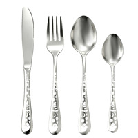 Ensemble de couverts de luxe en acier inoxydable, motif crâne gothique, finition poli miroir, pour Halloween, avec boîte cadeau, vaisselle noire de style occidental
