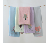 Serviette de toilette en polaire corail à séchage rapide, absorbante, sans peluches, emballée individuellement, pour la maison et le voyage, avec logo
