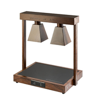 Lampe chauffante électrique en acier inoxydable pour buffet, restaurant, chauffe-plats avec finition en bois