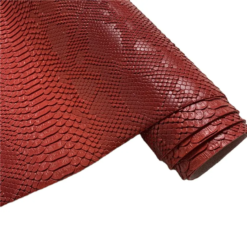 New Arrivals Spray Finishing 2 Tone Snake Skin PVC Faux Leather Fabric Synthetic Leather For Bags Making Materials
