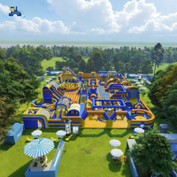LILYTOYS Aire de jeux gonflable géante portable commerciale, parc d'attractions personnalisé en plein air, 60x40m, capacité de 200 personnes, garantie 3-5 ans
