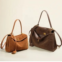 Sac à main de luxe en cuir véritable et daim de haute qualité pour femme, grande capacité, de marque, portable, pliable, léger, sac à bandoulière