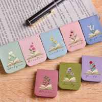 Marque-page magnétique vierge en cuir PU, personnalisable avec logo, pince de page, cadeau de lecture pour étudiants et enseignants, 8*3CM, vente en gros