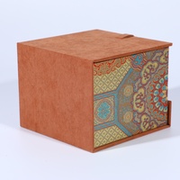 Boîte cadeau de luxe en tissu brocart de style chinois avec boucle métallique, en carton ondulé, impression offset et paillettes pour l'emballage de thé et de bijoux