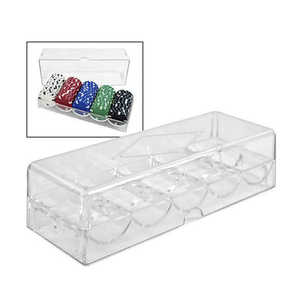 Estante de fichas de póquer de 5 filas de acrílico transparente con cubierta Bolsa y estuche de negocios con capacidad de 100 chips - Product Image 1
