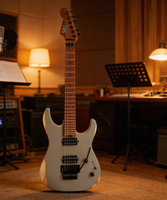 Guitare électrique SBS VS260 conçue aux États-Unis avec micros Alnico II Overwound H-H, finition acier, corps en aulne massif, manche en érable, touche en palissandre