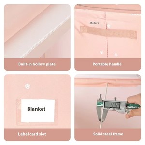 Nouvellement conception de marque épaissie cadre en acier organisateur fournitures pour la maison pliable lavable tissu vêtements boîte de rangement avec fenêtre transparente - Product Image 3