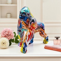 Figurine d'Orang-outan en Résine Époxy, Style Graffiti Européen-Américain, Sculptée, Artistique, Personnalisée, Art Populaire, Décoration d'Intérieur