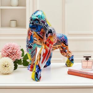 Figurine artistique en résine époxy Orang-outan style Graffiti Euro-Américain pour Salon, Meuble TV, Salle d'exposition, Bureau - Product Image 3