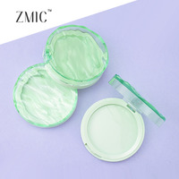 Palette de maquillage vide pigmentée avec couvercle ondulé, pour fard à joues, illuminateur, fard à paupières rond en plastique et correcteur, en format compact