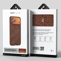 Étui de protection antichoc en cuir véritable de luxe JOYPORODO L194 pour iPhone 17 Pro Max, motif crocodile, étui magnétique professionnel