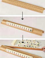 Supports de Mahjong Américains en Bois Massif de Luxe Moderne, Design Portable 2-en-1 avec Poussoirs et Règles de Tri, Durables et Écologiques