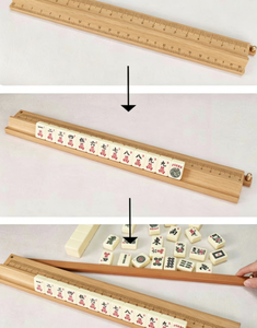 Supports de Mahjong Américains en Bois Massif de Luxe Moderne, Design Portable 2-en-1 avec Poussoirs et Règles de Tri, Durables et Écologiques - Product Image 3