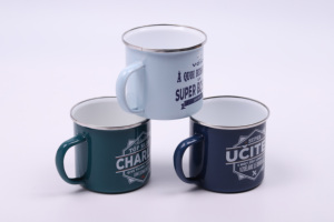 <span class=keywords><strong>Mug</strong></span> <span class=keywords><strong>en</strong></span> <span class=keywords><strong>acier</strong></span> <span class=keywords><strong>émaillé</strong></span> de marque BKF, modèle 9304, certifié LFGB, moderne et luxueux, avec poignée pour le camping - Product Image 3