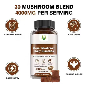 Complément alimentaire pour la santé cérébrale, vitamine D3, extrait de crinière de lion, racine d'ashwagandha, gommes aux champignons véganes - Product Image 6