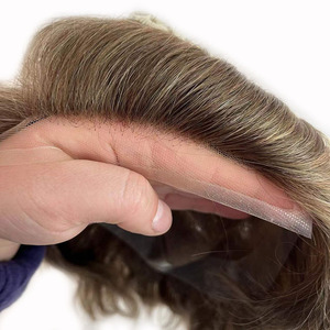 Peluca de cabello humano ondulado natural con nudos decolorados para hombre, sistema capilar de buena calidad, estilo Hollywood Front Shape A # 18 - Product Image 2