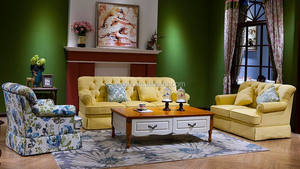 Set <span class=keywords><strong>Sofa</strong></span> klasik gaya Amerika, Set <span class=keywords><strong>Sofa</strong></span> kain Pastoral bunga warna-warni sudut ruang tamu dengan <span class=keywords><strong>sofa</strong></span> visibilitas tinggi - Product Image 5