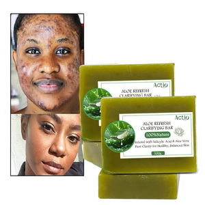 Jabón orgánico de leche de cabra con logotipo personalizado con ingrediente de aloe vera que aumenta el resplandor y la elasticidad de la piel - Product Image 1
