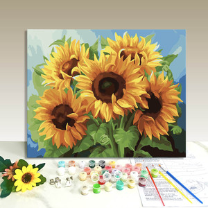 Custom Paint by Number Kits with DIY <b>Frame</b> sunflower Paintworks Oil Painting by Numbers for Kids and Adults Beginner - Product Image 1