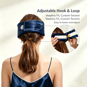 100% Mulberry Silk Sleep Mask Adjustable Velcro Zero Pressure Eye Cover Light Blocking Soft Breathable for Travel Nap Hotel - Product Image 4