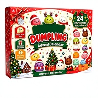 Calendrier de l'Avent transfrontalier Fidget Squishy en forme de boulette mystère de Noël, boîte surprise, jouet anti-stress pour hommes de plus de 14 ans