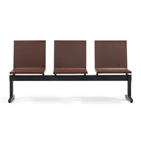 Chaise d'attente publique moderne en aluminium pour aéroport, hôpital, école, centre commercial, salle de sport - 3 places, facile à nettoyer, mobilier commercial