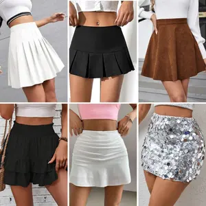 Factory direct sales 2023 summer women's high waisted short skirt mini pleated skirt girl uniform random shipment