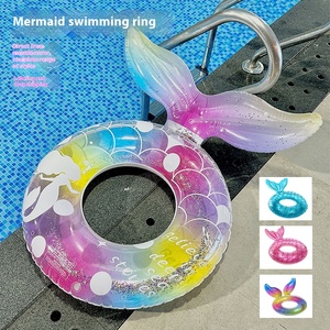 Círculo de natación de sirena grueso transfronterizo Ins, anillo de natación inflable de cola de pez para axilas de PVC grande para piscina - Product Image 2