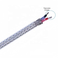 Ptfe blindé trois noyaux pt100 pt1000 fil de compensation de capteur de température fil blindé tressé en acier inoxydable