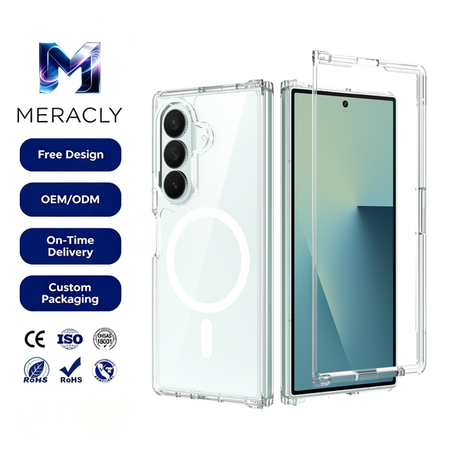 Luxury clear Anti Yellowing Soft TPU PC Strong Magnetic Anti-Fall Shockproof Phone Case Cover for Samsung Galaxy Z Fold 7 8
