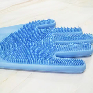 Gants de toilettage pour animaux de compagnie en silicone Flower Season, couleur aléatoire, brosse de massage pour le bain, pour l'élimination des poils de chats et de chiens - Product Image 3