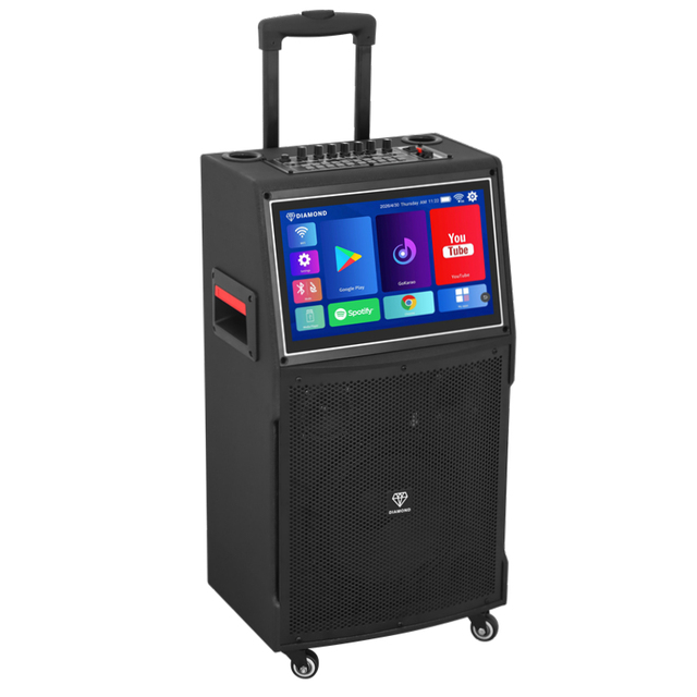 2026 New 10 Inch Woofer 3-Way 120W Portable Bluetooth Speaker Outdoor Party 14" Full HD Touch Screen Karaoke Machine for Adults