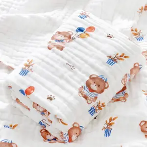 Muslin Squares Baby Blanket For New Born Babies Accessories Newborn Bedding Cotton Bamboo Swaddle Blankets Infant Mother Kids