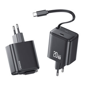 USAMS CC233 Meilleure Vente Produit Tendance 2024 Personnalisé <span class=keywords><strong>Portable</strong></span> 20W Téléphone Charge Rapide Gan EU US UK Plug Téléphone Chargeur Adaptateur - Product Image 2