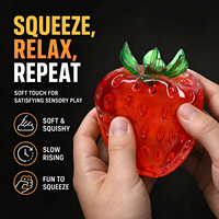 Jouet anti-stress en forme de fraise à presser, transparent, sensoriel, fantaisie, pour la décompression