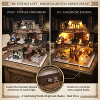 Hamaileon Kit de puzzle en bois DIY de style vintage européen, cadeau artisanal pour adultes, miniatures de pavillon de qualité supérieure, ensemble de modèles de maison 3D, puzzle