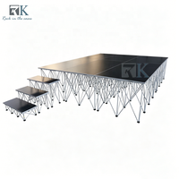 Scène modulaire portable en aluminium et contreplaqué, durable, à montage rapide, capacité de charge de 750 kg, pour événements, concerts, mariages, chœurs
