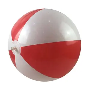 25 cm OEM logo and size white and red color Inflatable PVC Beach Ball