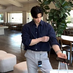 <span class=keywords><strong>Camicia</strong></span> da uomo in <span class=keywords><strong>lino</strong></span> misto cotone, stile rilassato, <span class=keywords><strong>marrone</strong></span>, con perline, traspirante, vestibilità ampia, a maniche lunghe, anti-UV, finitura no-stiro - Product Image 6